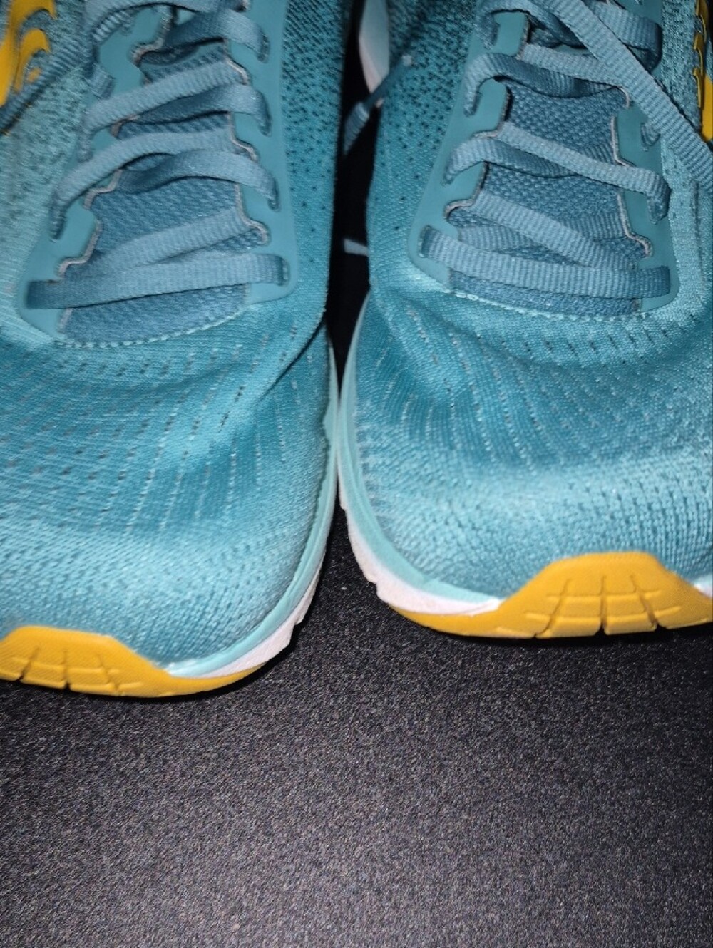 Women's Teal Athletic Running Shoes with Yellow Accent - Picture 7 of 9
